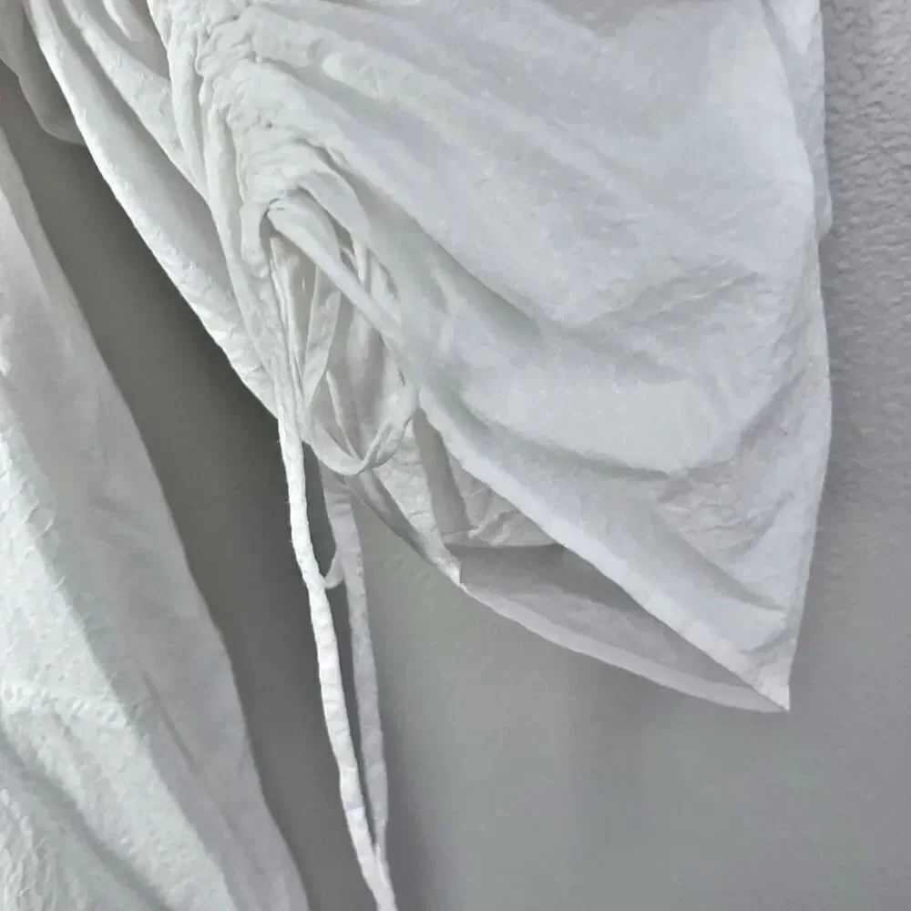 FREE PEOPLE | Brynn Puff Balloon Sleeve White Tunic Top 100% Cotton |‎ Small